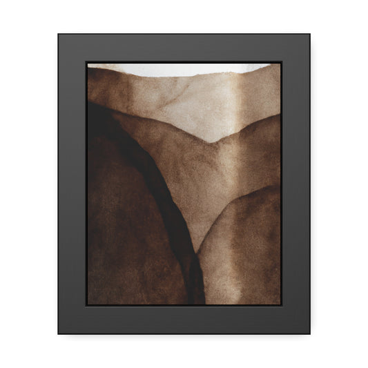 Framed Poster - Abstract - Painting - Coffee Painting - "Caffeined Hues"